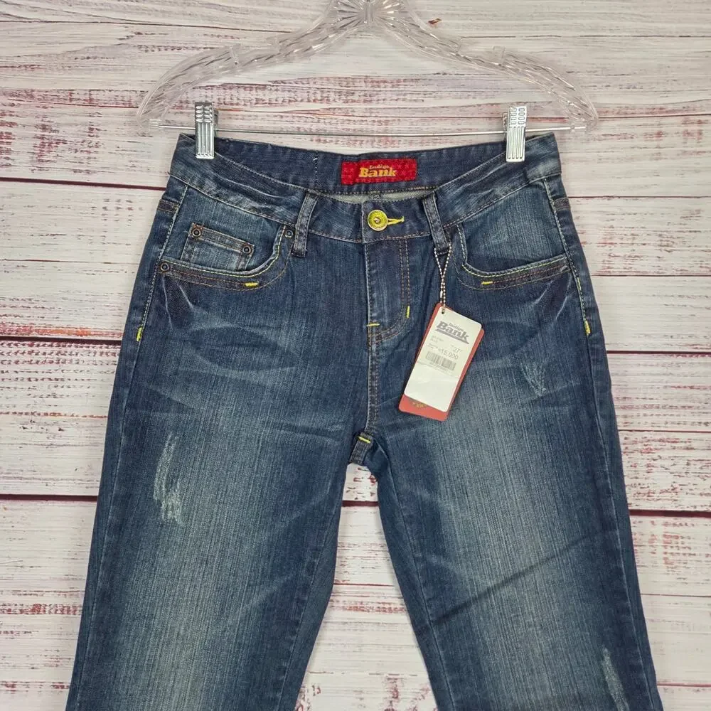 Deadstock Retro Boot Jeans Y2K 27 Mid Rise 5 Pocket Granola Girl Western NWT